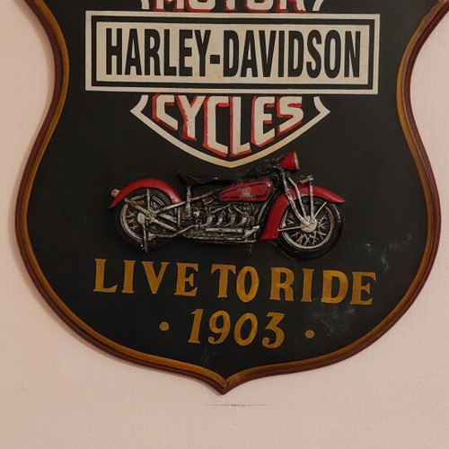 Wooden vintage Harley Davidson frame like new 51×45 cm