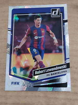 Robert Lewandowski Holo Prizm 2023-24 Panini Donruss FIFA FC Barcelona new