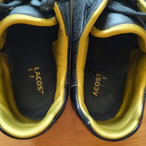 Lacoste Graduate CP Spm sport shoes used, black and gold, size 42
