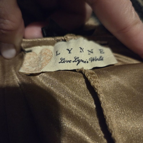 Lynne dress with ruffles like new, brown and orange, size M