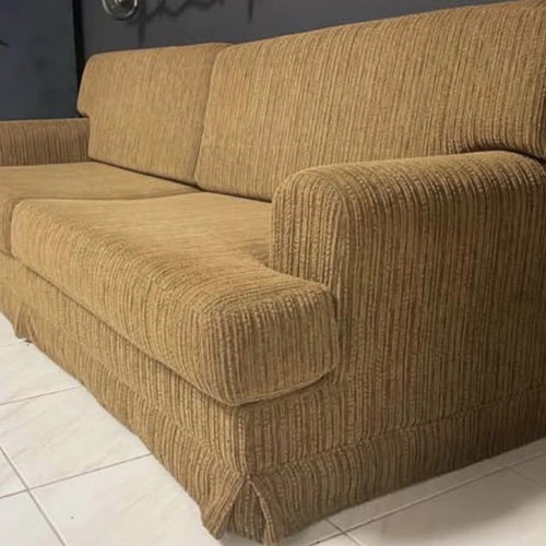 Handmade fabric four-seater sofa, 2.80m x 0.95m