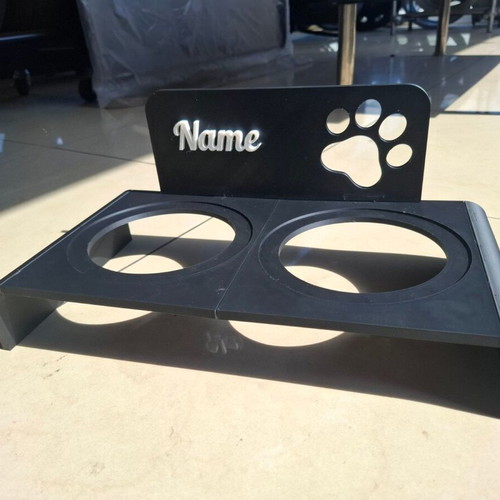 Custom Made Pet Bowl Holder with Personalized Name