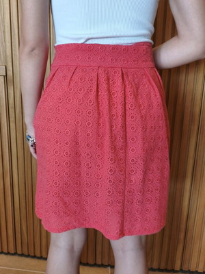Toi&Moi mini skirt pink like new, embroidered, size S
