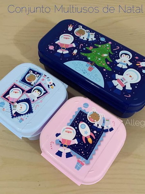 Σινιέ Tupperware με Χριστουγεννιάτικη παράσταση, σετ 3 τεμαχίων καινούργιο