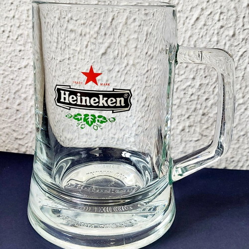 Heineken large beer glass stein 500ml, collectible