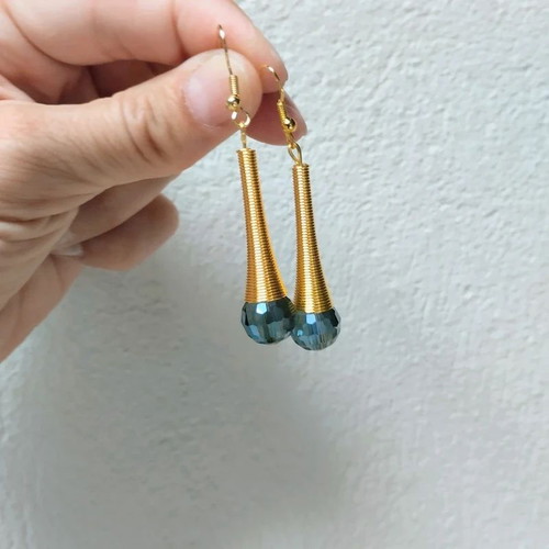 Dangle blue earrings elegant summer style