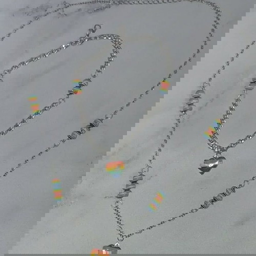 Χειροποίητο μαγικό σετ κολιέ και βραχιόλι με πολύχρωμες λεπτομέρειες