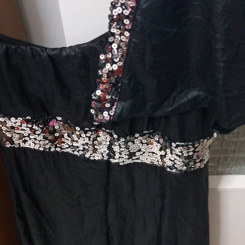 TARA dress with sequins, size M, like new, black metallic