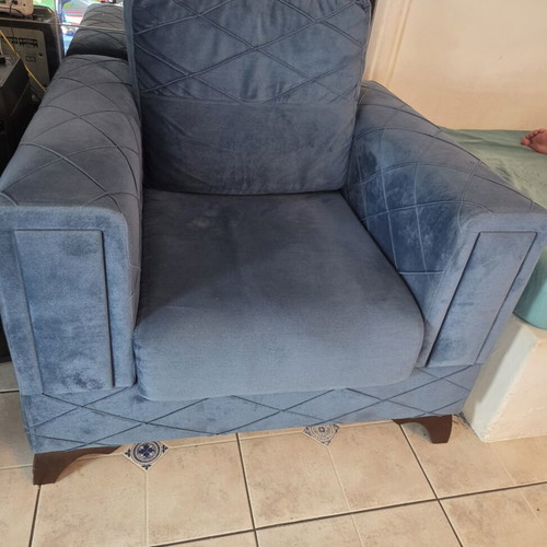 Navy Blue Velvet Armchair like new