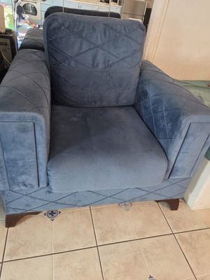 Navy Blue Velvet Armchair like new