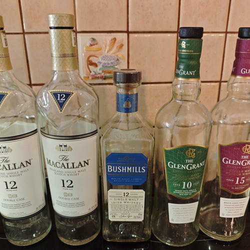 Empty bottles from premium spirits used, pack of 13