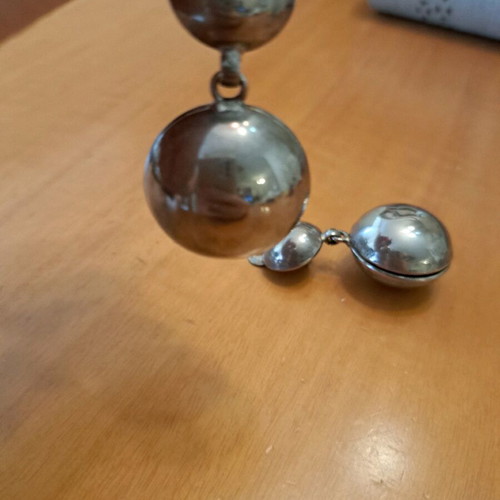 Vintage silver-plated earrings used, silver color