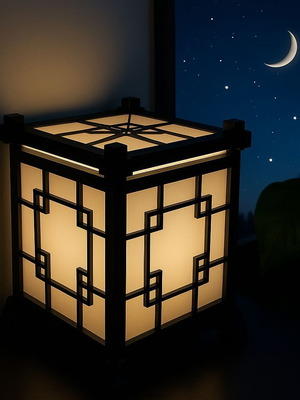 3D Printed Table Lamp Shoji Minimal with Japanese Balance new
