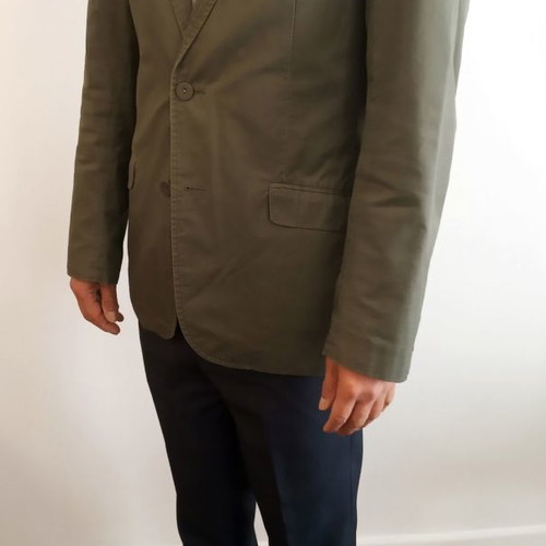 Butler and Webb men's double-breasted jacket khaki color like new