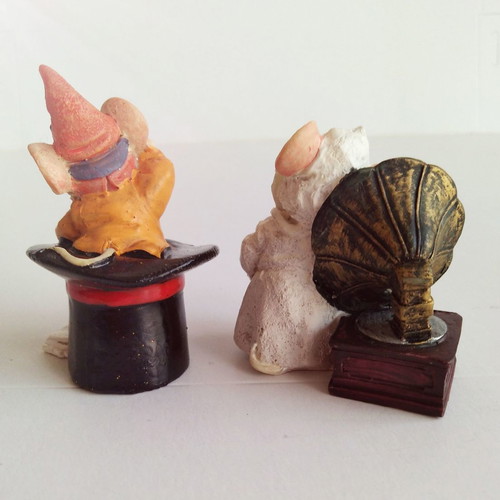 Mouse figurines set #1 new, resin, 5.5cm & 6.5cm