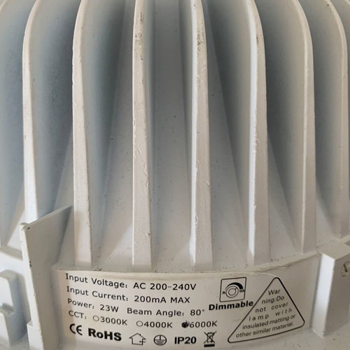 SMD LED recessed spot 23W new, 6000 Kelvin, dimmable
