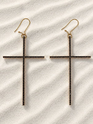 XL earrings new with gold-plated brass, zircon, and steel clasp