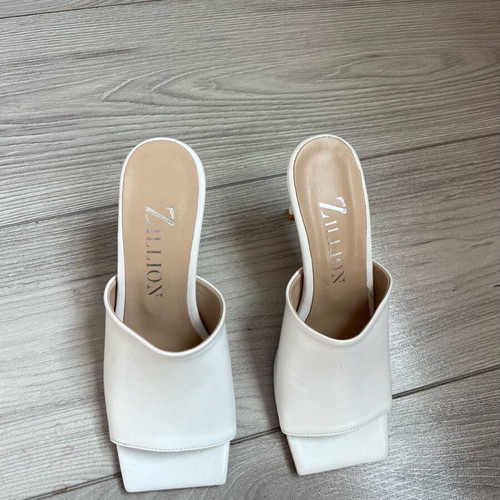 White mules new, size 37