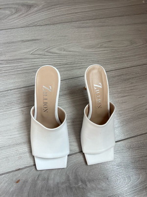 White mules new, size 37