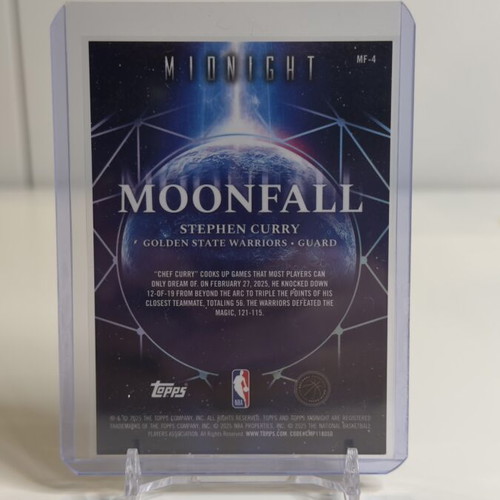 Stephen Curry Topps Midnight Basketball Card like new, limited 25