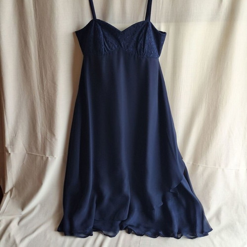 Navy Blue Evening Maxi Dress 3 Piece Set Medium, like new