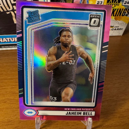 2024 Panini Donruss Football Jaheim Bell Rated Rookie Optic Pink Patriots #337 like new