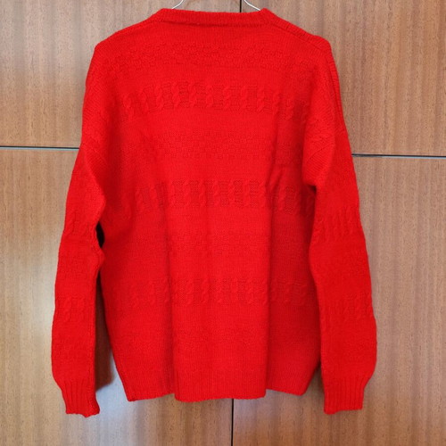 Vintage handmade sweater from Scotland new, red, size L