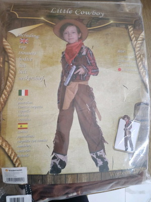 Cowboy carnival costume size 10-12 for height 130-140, new