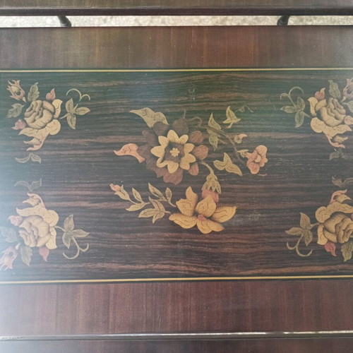Zigon marquetry tables used, set of 3