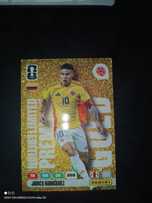James Rodríguez Premium Gold Limited Edition card from Panini Adrenalyn XL