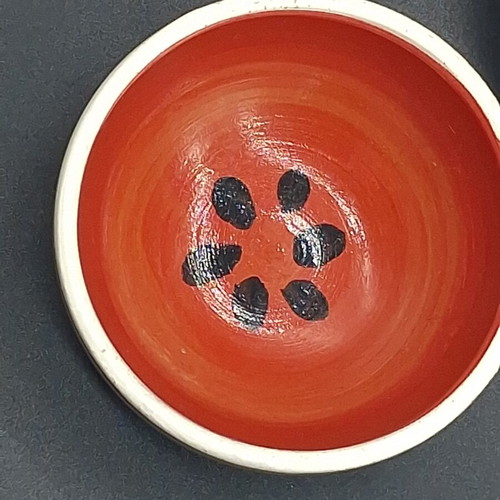 Handmade Sifnos Bowls set of 2, like new, ceramic with watermelon design