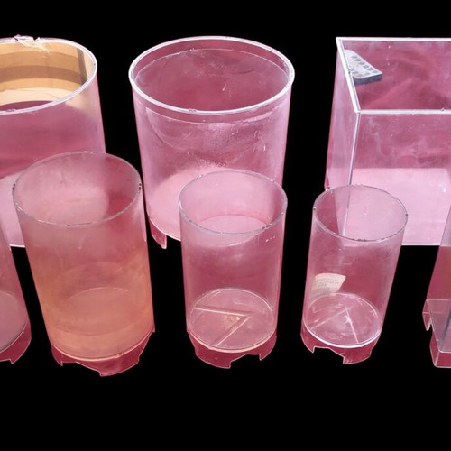 Candle molds used, plastic and metal set of 15 pieces