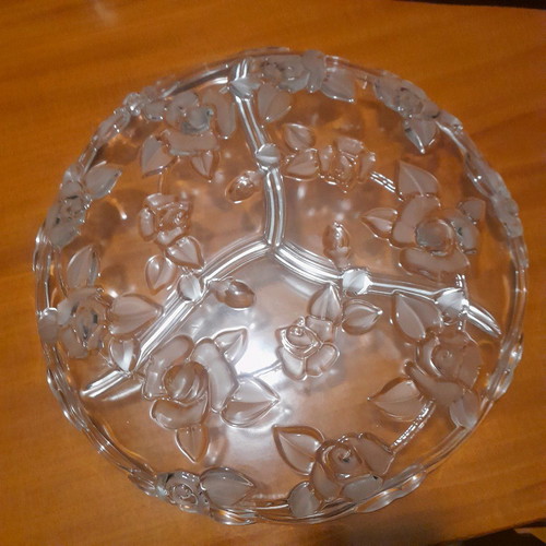 Crystal fondue dish for nuts new