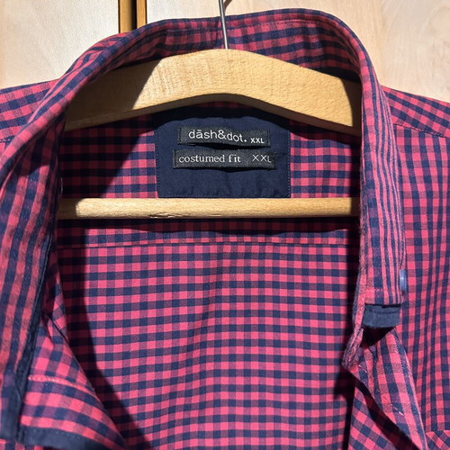 Dash&Dot men's checked shirt XXL like new, red and blue