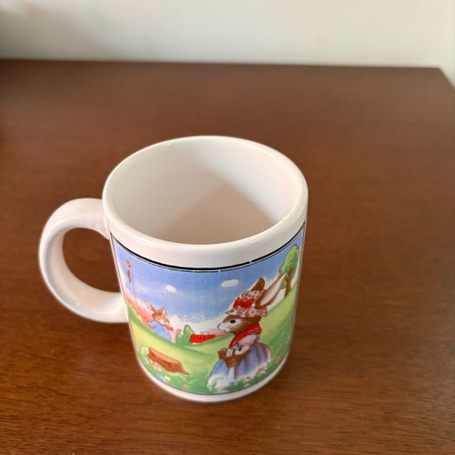 Vintage children's ceramic mug with Easter theme like new