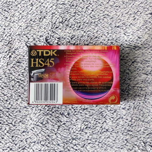 TDK VHS-C HS 45 video camera cassette new