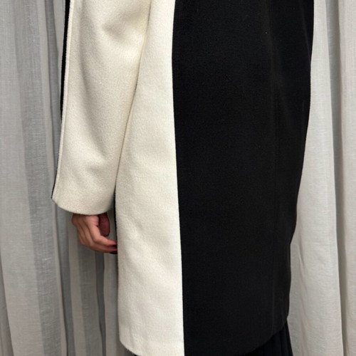 4tailors women's coat black with white detail like new