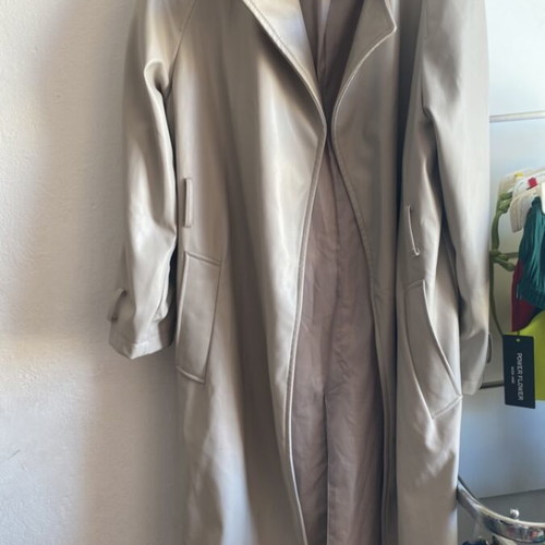 Stradivarius leather coat used, gray, size M
