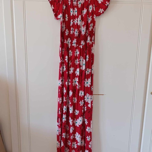 Floral red maxi dress new