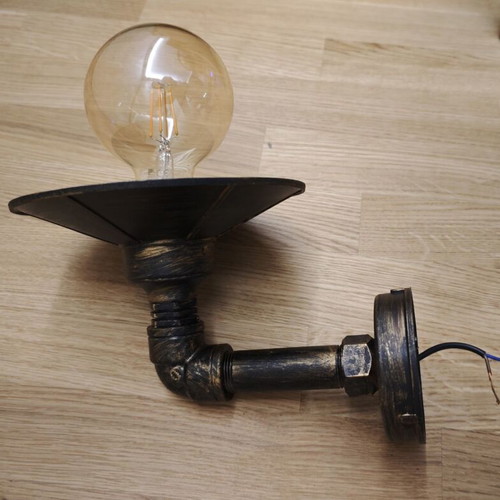 Vintage look wall lights like new with bulbs, plastic