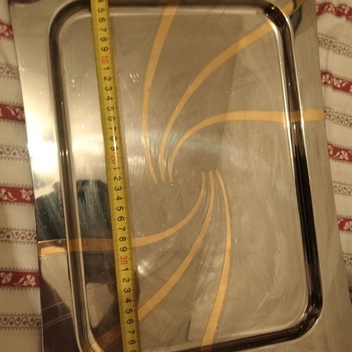 Vintage stainless steel serving tray like new, 40x30 cm