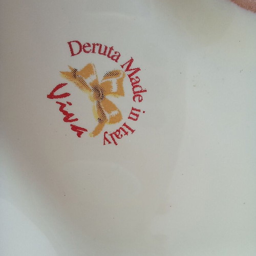 Vintage Christmas triple ceramic platter like new Deruta