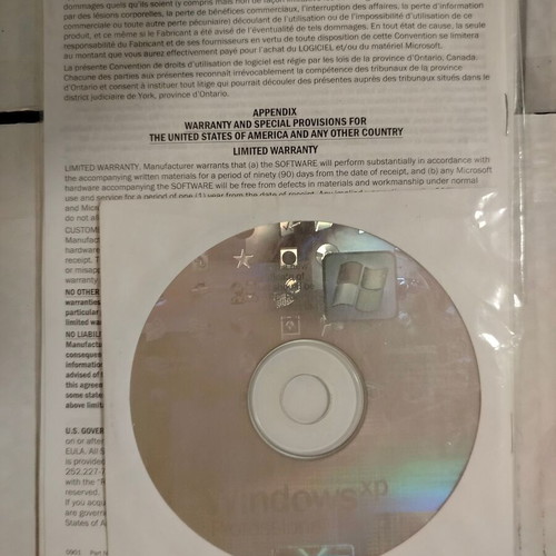 Microsoft Windows XP Pro 32 bit with COA and disk, like new, original, vintage