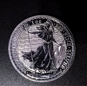 Ασημένιο νόμισμα μιας ουγγιάς - 1oz. UK Silver (.999) Britannia 2022(ΙΙ)