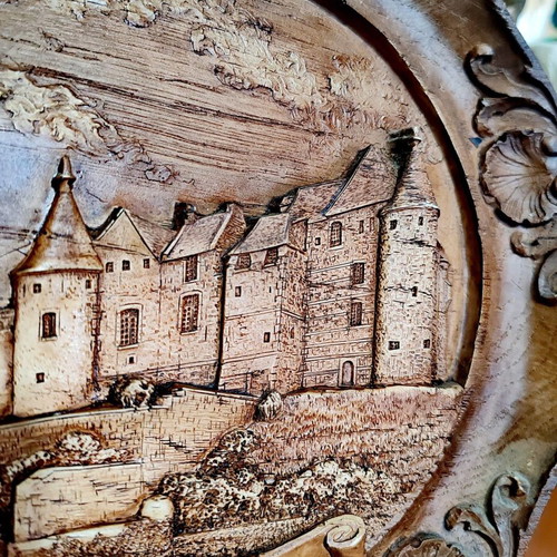 3 x Collector's wall plates - Vintage wood carving.