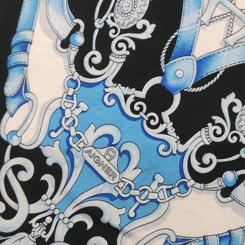 AIGNER silk scarf like new, white and blue