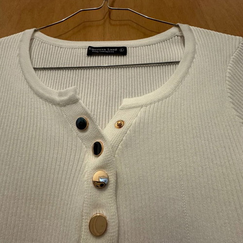 Emerson Lang Women's White Blouse L New