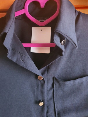 Black women's shirt new with gold buttons