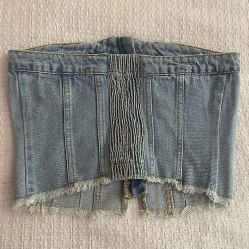 Attrattivo denim top S like new, black and blue