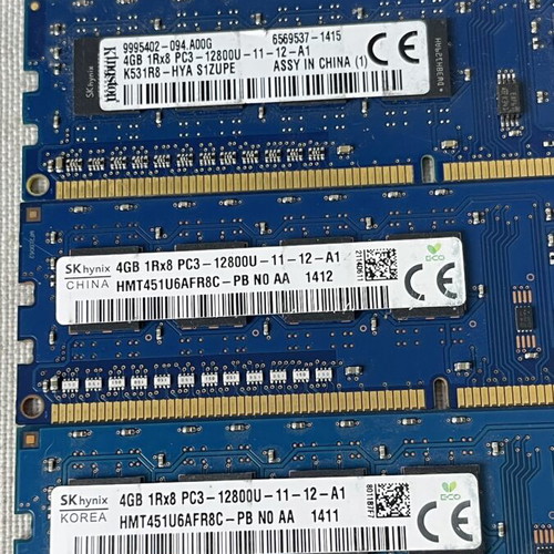 DDR3 RAM set used, 4x 4GB 16GB PC3-12800U 1600MHz desktop memory